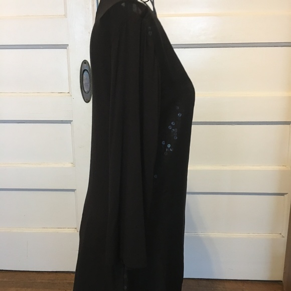 NWOT BADGLEY MICHKA BLACK SEQUINS TUNIC/TOP XS - Picture 4 of 8